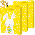 Miniatyrbillede 3 af 3: Pakke med 3 Kyllinger Kaniner Gavepose Påske Medium/Stor - Indpakningsbånd Gavemærke Gave Æg (Kyllinger, Medium)_Newway Gaver Rabbit Large