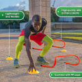 Miniatyrbild 4 av 5: Ultimate Combo Agility Ladder Träningsset - Hastighetsagilitystege med 12 Justerbara Steg, 12 Agility-koner & 4 Stålpinnar - Inkluderar Bärväska