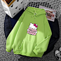 Miniatyrbilde 1 av 5: Tegneserie Sanrio Hello Kitty søt hettegenser for kvinner Koreansk jente mote genser vår og høst modell klær avslappet lang ermet XXL XXL XXL green