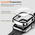 Miniatyrbild 2 av 5: 2-pack Apple Watch - fodral 44 mm Serie 6/5/4 med inbyggt skärmskydd, hårt PC-fodral Rak kant Anti-Scratch repskyddande 44 mm (blå)