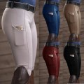 Miniatyrbillede 5 af 5: Damelommer Hip Lift Elastiske Ridebukser Hestevæddeløb Bukser White M