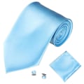 Miniatyrbilde 1 av 4: Herre Dress Dress Solid Farge Dress Dress Slips Necktie Mansjettknapper Lommetørkle Sett Smoking Dress Light Blue