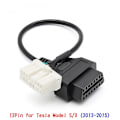 Miniatyrbillede 3 af 4: 12-polet Obd2 Adapter Han- og Hun-stikkabel til 2012-2015 Tesla Model S/X Obdii Diagnostisk Kabel Elektronisk Kabel