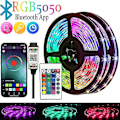 Miniatyrbillede 2 af 5: Led Strip 1m-30m Rgbic 2835 Bluetooth App Kontrol Jageffekt Lys Fleksibel Tape Diode Bånd Tv Baggrundsbelysning Værelse Dekoration 30M Full Set 5050 24Key Bluetooth