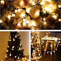 Miniatyrbilde 1 av 5: Silikon-fe-lys for julepynt Hvit kule. Varmt lys. White ball. Warm color. 20 m200lamps plug-in version