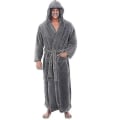 Miniatyrbilde 1 av 4: Flanell Morgenkåpe for Menn med Hetter, Tykk og Varm, Ekstra Lang Kimono Gray M