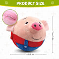 Miniatyrbild 4 av 4: Aktiv Plyschdjursleksak, Pratande Rörlig Husdjursboll för Hundar Skakande Studsande Leksaker Red Pig