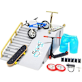 Miniatyrbild 1 av 4: 9-delad skatepark-set för fingerbräda, mini-fingerbräda och ramp