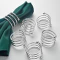 Silver Servettringar, Spiralformade Runda Servetthållare 6st - Silver