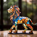 Miniatyrbillede 1 af 5: Farverige Dyr Ornament Bordplade Akryl Dekoration Hjem Dekoration, Moderne Stil Dyr Figur Dekorative Ornamenter Til Soveværelse Lion