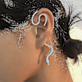 Miniatyrbillede 2 af 4: Punk Snake Cuff Øreringe, Ikke-Piercede Snake Øre Cuff, Punk Cobra Wrap Øreringe Clip, Personlighed Crawler Øreringe Smykker
