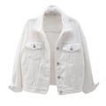 Miniatyrbilde 2 av 4: Damejakke i denim, varm, langærmet, helfarvet, vår og høst White M