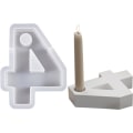 Miniatyrbild 1 av 5: 1-4 Nummerform, DIY Silikonform, 3D Handgjorda Ljusstakeformar, Gipsform, Ljusstakeform Number 4