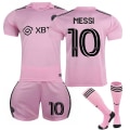 Miniatyrbilde 1 av 2: Inter Miami CF Hjemmefotballdrakt med Sokker for Barn Nr. 10 Messi 24