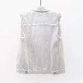 Miniatyrbillede 4 af 5: Damejakke i denim, solid farve, ærmeløs, til forår og efterår White m