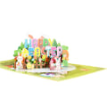 Miniatyrbilde 1 av 5: Kreativ 3D-effekt hilsen kort påske stil festlig touch papir ferie kort for fest Yellow