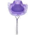 Miniatyrbild 1 av 4: Dam Cowboyhatt i Vintage-stil med fluffiga fjädrar, bred brätte, Western Disco Cowboyhatt