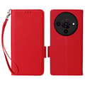 Fodral för ZTE Blade A76 5G med handledsrem, litchi-textur PU-läder plånboksfodral Red Red