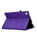 Miniatyrbild 4 av 5: Fullskyddande Tabletfodral För Samsung Galaxy Tab A8 10.5 (2021) X200 / X205 Fjärilsblommönster Tryckt PU-Läder Sömnadslinje Anti-fall T Purple