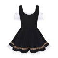 Pikkukuva 4 / 5: Naisten Oktoberfest-asu, Halloween-olutneito-asuja sametti ja nauhakiinnitysmekko Black  White XL