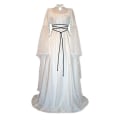 Pikkukuva 1 / 2: Naisten renessanssikeskiajan maksimekko goottilainen cosplay-asu White 2XL