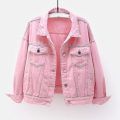 Miniatyrbilde 1 av 4: Damejakke i denim, varm, langærmet, helfarvet, vår og høst Pink S