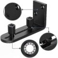 Miniatyrbillede 4 af 5: Kryc-new Justerbar Stay Roller Hardware Kit Gulvføringer Til Skydedør, Sort