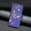 Pikkukuva 5 / 5: Nokia G22 Bf03 -nahkainen puhelimen kuori vetoketjullisilla taskuilla, kuvioitu, lompakko, taittuva teline Purple Butterflies