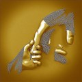 Pikkukuva 1 / 5: Rakastava sydän harmaa - 3D taide seinämetallihahmoveistos pari riippuva maalaus kotiin Gold FD32 50X50cm