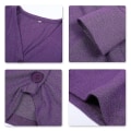 Miniatyrbillede 4 af 4: Bomuld Dame V-hals Mode Design Løstsiddende Ensfarvet Casual Cardigan 15 Farver Purple M