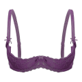 Miniatyrbillede 1 af 5: Dame 1/2 Kop Push Up Underwire Lace BH Lingeri Åben Brystkop BH Toppe Justerbar Rem Svampepolstret BH Undertøj Purple A M