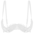 Miniatyrbild 1 av 5: Damunderkläder, spetsbh med bygel, halterhalsband, O-ring, push-up, genomskinlig, Xinmu White B 4XL