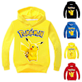 Miniatyrbilde 2 av 3: Genser med hette for barn, gutt og jente, tegneserie Pikachu, gul yellow 140cm