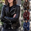 Miniatyrbilde 1 av 4: Solid Fall Kvinne Sykkeljakke Kunstlær Yttertøy Glidelås Antrekk Vår Høst Kvinne Mote Kort Tynn Kvinne Jakke Frakk Rask Style B Jeans Blue M