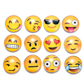 Pikkukuva 1 / 4: Emoji-magneetti, 12 kappaletta 3D-lasisia hymiö jääkaappimagneetteja, vahva tarra, yhteensopiva jääkaapin, valkotaulun, koulukaapin koristeluun (3 cm)