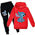 Miniatyrbillede 3 af 3: Lilo Stitch 2-delt træningsdragt med hættetrøje og bukser til børn Red 140cm