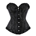 Miniatyrbilde 1 av 5: Kvinners Blonderingkorsett Elegant Bryst Midje Shapewear Court Style Shaper med Stropper Detalj black M
