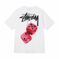 Miniatyrbild 1 av 2: Ny amerikansk stil nr 8 biljard rund hals kortärmad T-shirt white with dice M