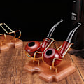 Miniatyrbillede 3 af 5: Tobaksrør Stativ - Rørtilbehør Rørstativ - Naturlig Massivt Træ Rørstativ Holder 1 stk 12*12*1.8cm