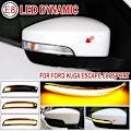 Miniatyrbilde 2 av 5: 2 stk Dynamiske Blinklys LED Blinklys Røykte Flytende Bakspeil Lys Indikator For Ford Kuga Ecosport 2013-2018 Yellow