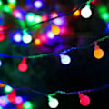 Miniatyrbillede 1 af 5: Silikon Fe-Lys til Julepynt Hvid kugle Farverig White ball Colorful 10 m100lamps plug-in version