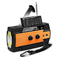 Miniatyrbild 1 av 5: Högkvalitativ Säljknapp 4000maha AM/FM/NOAA Ficklampa Läslampa Handvev Solenergi Överlevnad Nödradio Orange