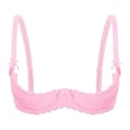 Miniatyrbillede 1 af 5: Dame 1/2 Kop Push Up Underwire Lace BH Lingeri Åben Brystkop BH Toppe Justerbar Rem Svampepolstret BH Undertøj Pink A L