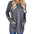 Pikkukuva 1 / 5: Pyöreäkauluksinen pitkähihainen kevyt ja ohut iholle miellyttävä pusero työmatkalle Dark Grey XXL