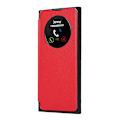 Miniatyrbillede 1 af 5: Smart Sleep/Vågn Op Funktion Visningsvindue Premium Læder Flip Etui Til Samsung Galaxy S24 Ultra/s24 Plus/24 Med Kortlomme Støttefod Red S24 Plus