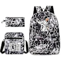 Miniatyrbillede 1 af 3: Fodboldstjerne C Ronaldo CR7 trykt rygsæk til skolebrug - tredelt sæt Black thunder 3 Single shoulder bag