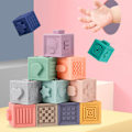 Miniatyrbillede 1 af 4: 12 stk. Baby Sensory Legetøj Bygge Silikon Klodser Greb Legetøj 3D Silikon Bygge
