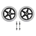 Rullstols framhjul 6/7/8 tum solida universella hjulbytespar grey 6