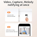 Miniatyrbild 3 av 5: Smart videodörrklocka hem intercom, smart trådlös fjärrstyrd videodörrklocka, högupplöst nattseende wifi laddning stöldskydd dörrklocka, tvåvägs