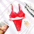 Miniatyrbillede 1 af 5: Sexet Lingeri Komfort Kvinder Sæt Push Up BH Victoria's Secret Lingeri Sæt Kvindeundertøj Vetement Femme Rød Rød Red 85C